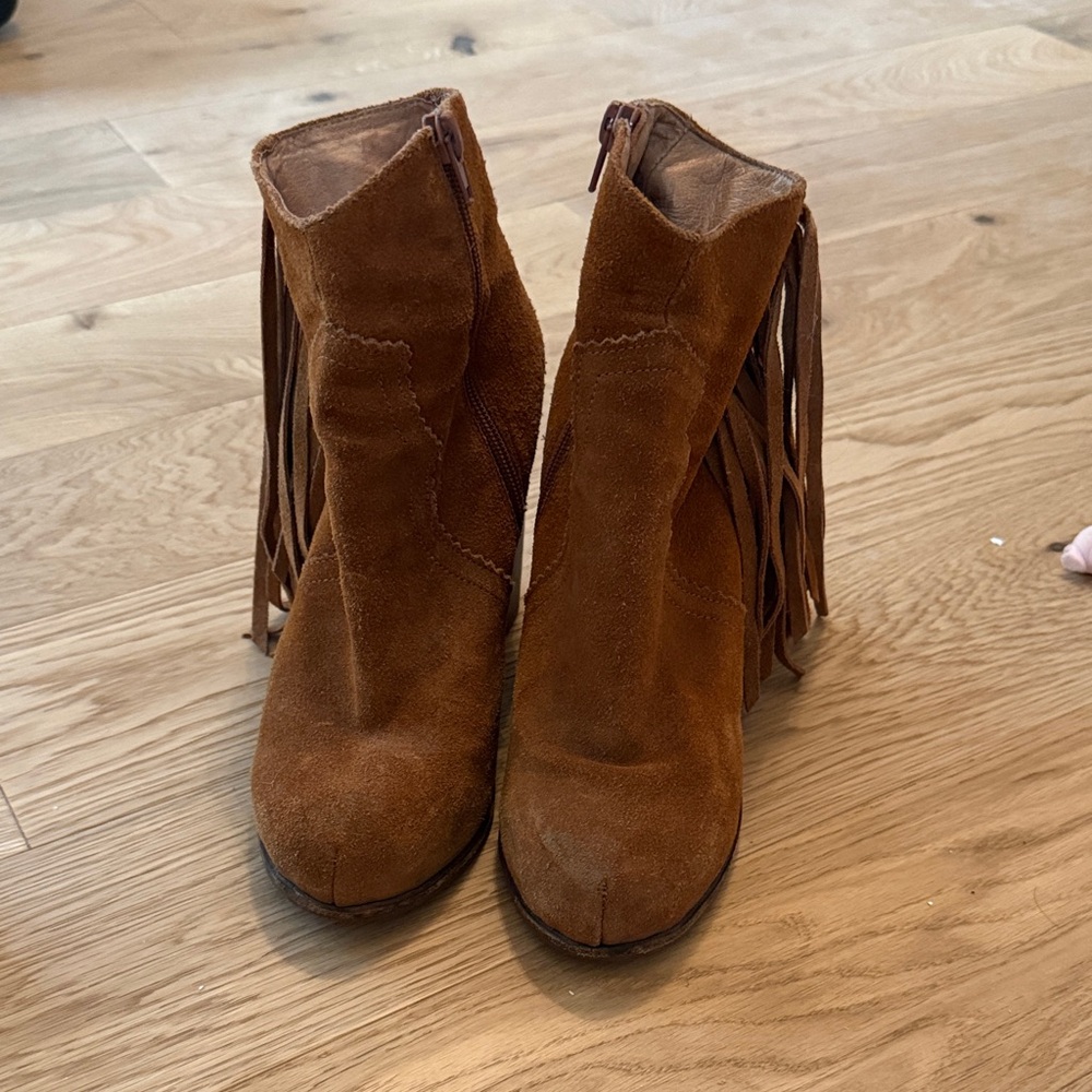 Fringe Suede Ankle Boots